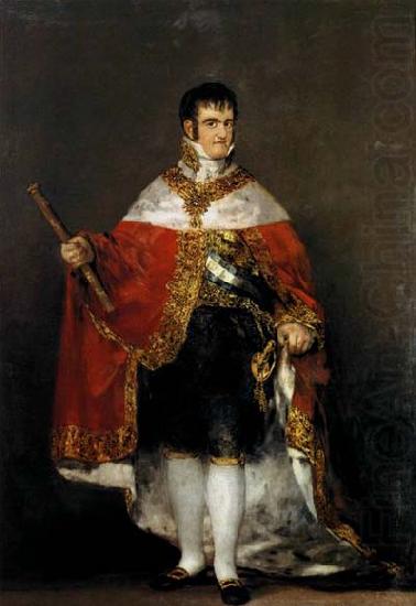 Francisco de goya y Lucientes King Ferdinand VII with Royal Mantle china oil painting image